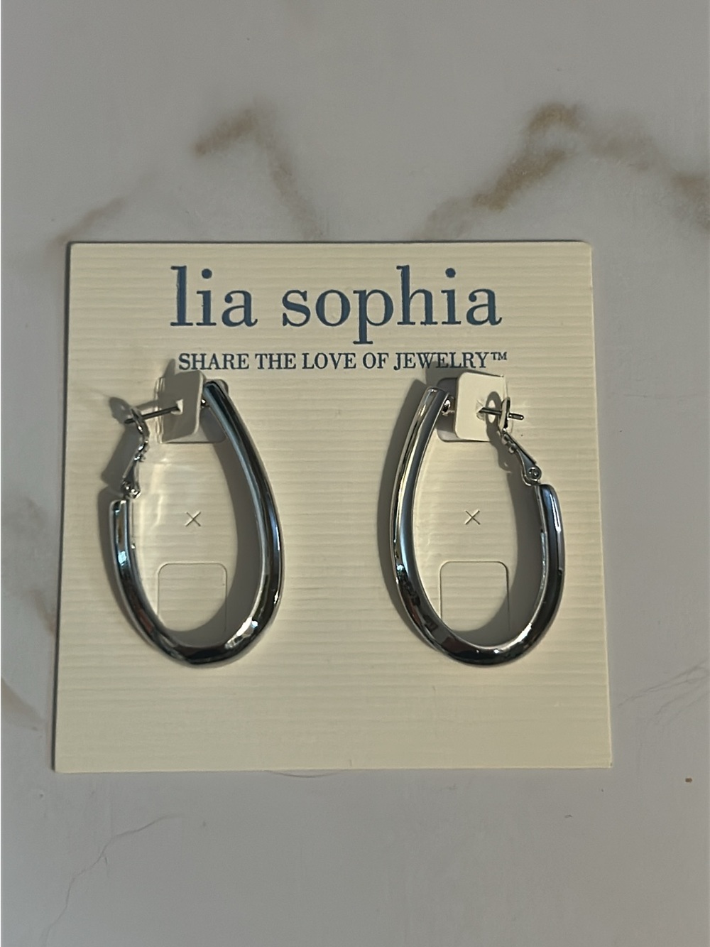 Lia Sophia Shiny Silver Hoop Earrings
